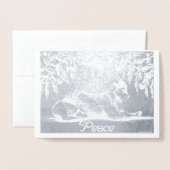 Zilverflesdiergeiten en honden vrede op aarde folie kaarten (Voorkant met envelop)