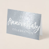 Zilverfolie 25e verjaardagsfeest uitnodigingen (Voorkant)