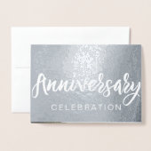 Zilverfolie 25e verjaardagsfeest uitnodigingen (Voorkant met envelop)