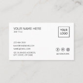 Zilverfolie Abstracte Custom Logo Visitekaartje (Achterkant)