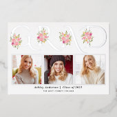 Zilverfolie AFSTUDEERDER foto afstuderen bekendmak Folie Uitnodiging (Voorkant)