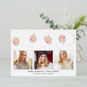 Zilverfolie AFSTUDEERDER foto afstuderen bekendmak Folie Uitnodiging (Staand Voorkant)