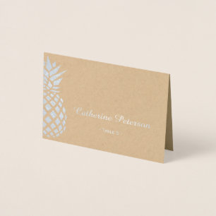 Zilverfolie ananas plaatskaart   escortkaart folie kaarten