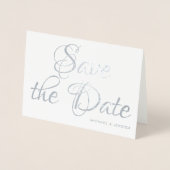 Zilverfolie Bewaar de datum met foto Folie Kaarten (Voorkant)