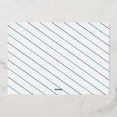 Zilverfolie & Blauwe Kerstman Twee Honden Fotokaar Folie Feestdagenkaart (Achterkant)