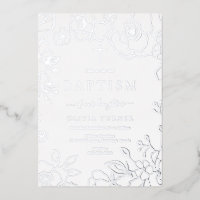 Zilverfolie Bloem Meisje of Jongen Doop Zilver