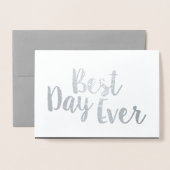 Zilverfolie Bloem Typografie Trouwkaarten Folie Kaarten (Voorkant met envelop)