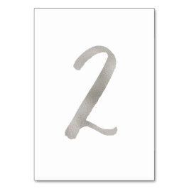 Zilverfolie chic huwelijks tafelnummers | Tafel 2