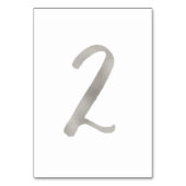 Zilverfolie chic huwelijks tafelnummers | Tafel 2 (Voorkant)
