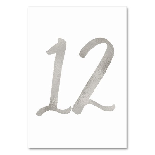 Zilverfolie chic tafelnummer voor de bruiloft | Ta (Achterkant)