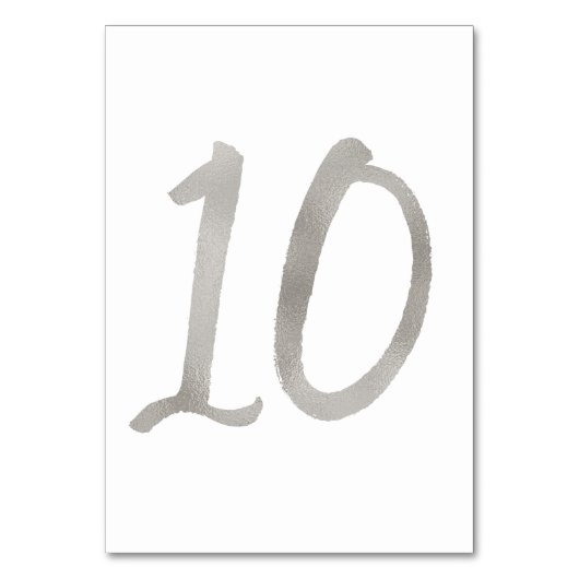 Zilverfolie chic tafelnummer voor de bruiloft | Ta (Achterkant)