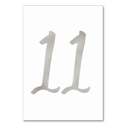 Zilverfolie chic tafelnummer voor de bruiloft | Ta (Achterkant)