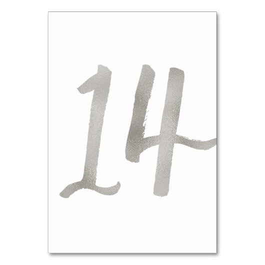 Zilverfolie chique trouwtafel nummer | Tabel 14 Kaart (Achterkant)