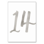 Zilverfolie chique trouwtafel nummer | Tabel 14 Kaart (Voorkant)