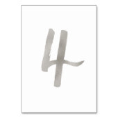 Zilverfolie chique trouwtafel nummer | Tabel 4 Kaart (Voorkant)