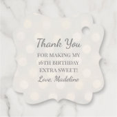 Zilverfolie en Glam Bokeh Shimmer Bedankjes Labels (Achterkant)