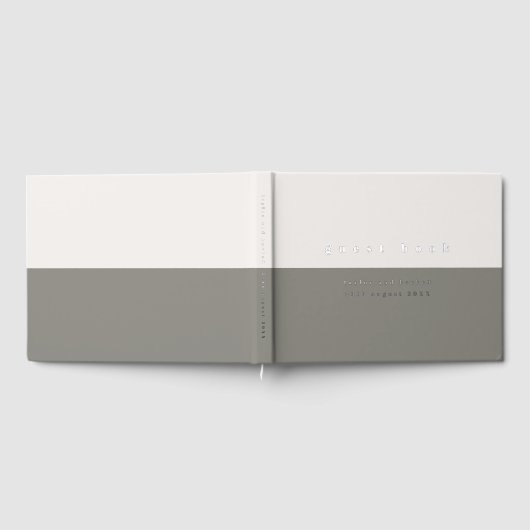 Zilverfolie Grijs Kleurenblok Eenvoudige Huwelijk Gastenboek (Volledig)