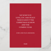 Zilverfolie Kerstboom Rood   Folie Feestdagenkaart (Achterkant)