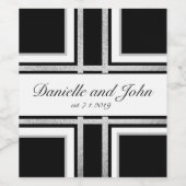 Zilverfolie kleurenblok wijn etiket (Enkel label)