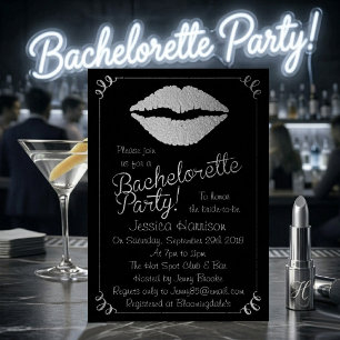 Zilverfolie Lippen Bachelorette Feest Kaart