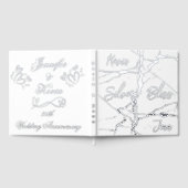 Zilverfolie op wit 25e bruiloft Jubileum | Gastenboek (Volledig)