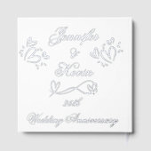 Zilverfolie op wit 25e bruiloft Jubileum | Gastenboek (Achterkant)