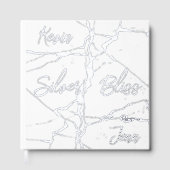 Zilverfolie op wit 25e bruiloft Jubileum | Gastenboek (Voorkant)