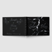 Zilverfolie op zwart 25e bruiloft Jubileum | Gastenboek (Volledig)