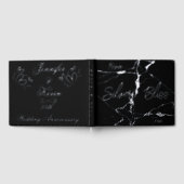 Zilverfolie op zwart 25e bruiloft Jubileum | Gastenboek (Volledig)