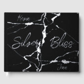 Zilverfolie op zwart 25e bruiloft Jubileum | Gastenboek (Voorkant)