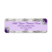 Zilverfolie Paarse Amethist Gem Retouradres Etiket (Voorkant)
