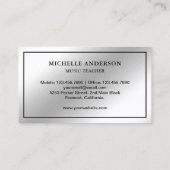 Zilverfolie Piano Toetsenbord Muzikant Pianist Visitekaartje (Achterkant)