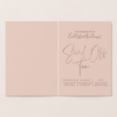 Zilverfolie Roze Rose Gold Typografie Send Off Tea Folie Kaarten (Binnen)