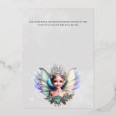 Zilverfolie sneeuw koningin winter wonderland fee folie uitnodiging (Achterkant)