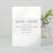 Zilverfolie Trendy Moderne Trouwkaart Save The Dat Folie Uitnodiging (Staand Voorkant)