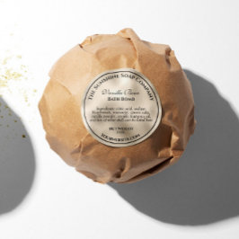 Zilverfolie zeep cosmetica in vintage stijl ronde sticker