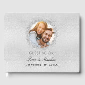 Zilverfoto's met elegante bruiloft gastenboek (Voorkant)