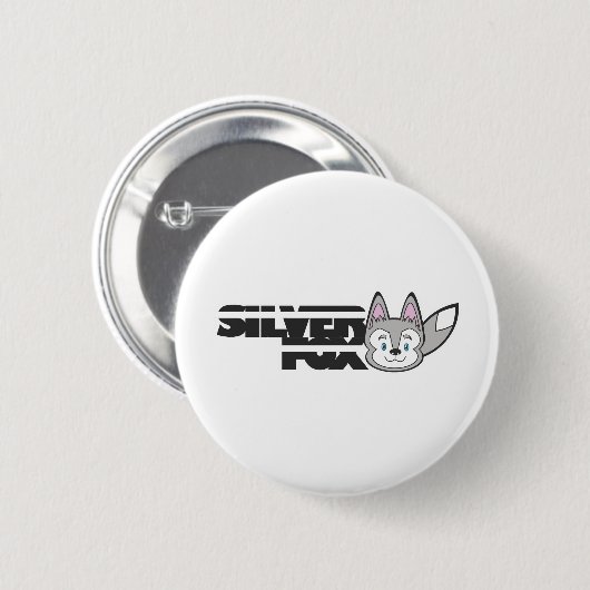Zilverfox logo ronde button 5,7 cm (Voorkant /achterkant)