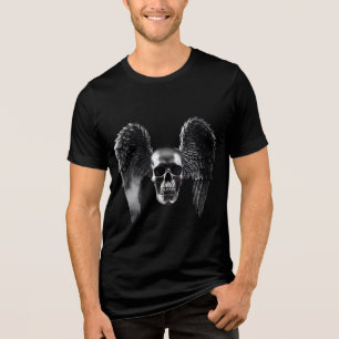 zilvergevleugelde schedel Tri-Blend shirt