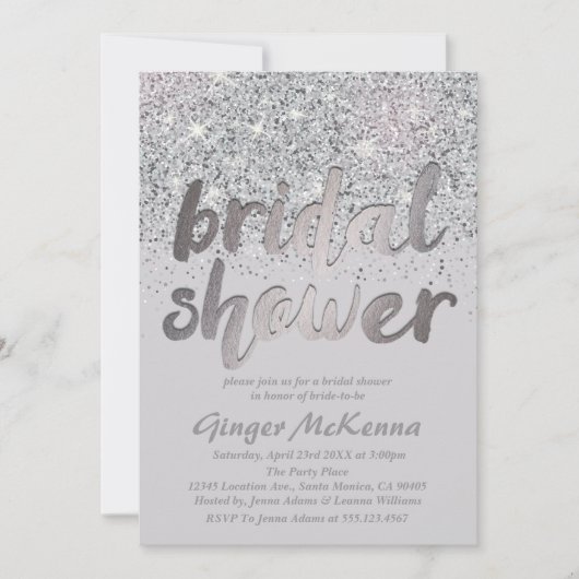 Zilverglaasde glazen mousserende schoeisel kaart (Voorkant)