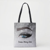 Zilverglaasde ogen zweven | make-up kunstenaar tote bag (Voorkant)