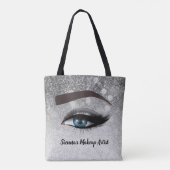 Zilverglaasde ogen zweven | make-up kunstenaar tote bag (Achterkant)