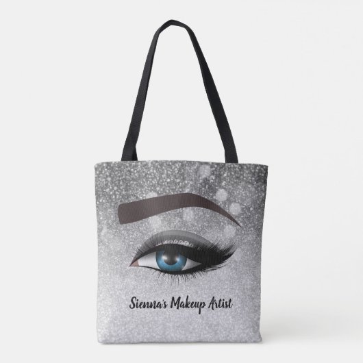 Zilverglaasde ogen zweven | make-up kunstenaar tote bag (Achterkant)