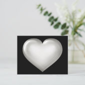 Zilverglazen hart briefkaart (Staand voorkant)