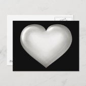 Zilverglazen hart briefkaart (Voorkant / Achterkant)