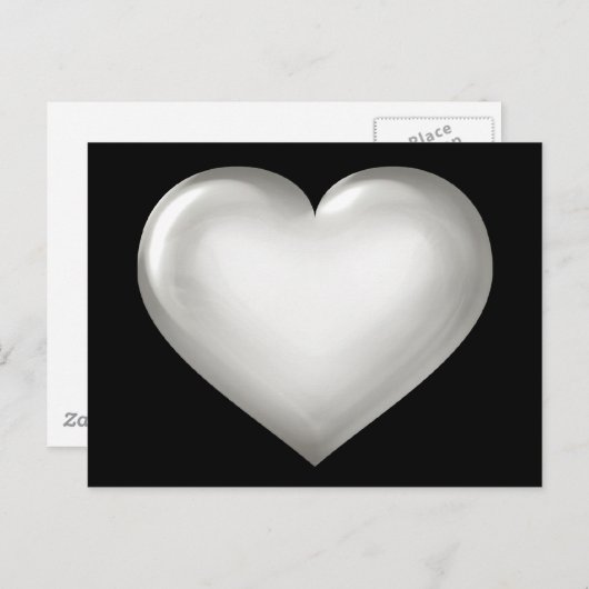 Zilverglazen hart briefkaart (Voorkant / Achterkant)