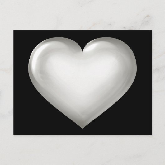 Zilverglazen hart briefkaart (Voorkant)