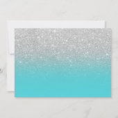 Zilverglitter blauwgroen foto, Sweet 16 Kaart (Achterkant)