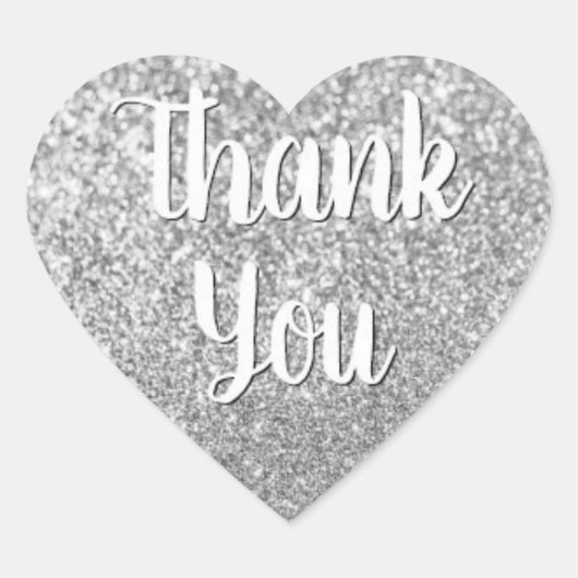 zilverglitter hart sticker (Voorkant)