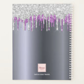 Zilverglitter paarse schoonheidssalon benoemingen planner (Achterkant)